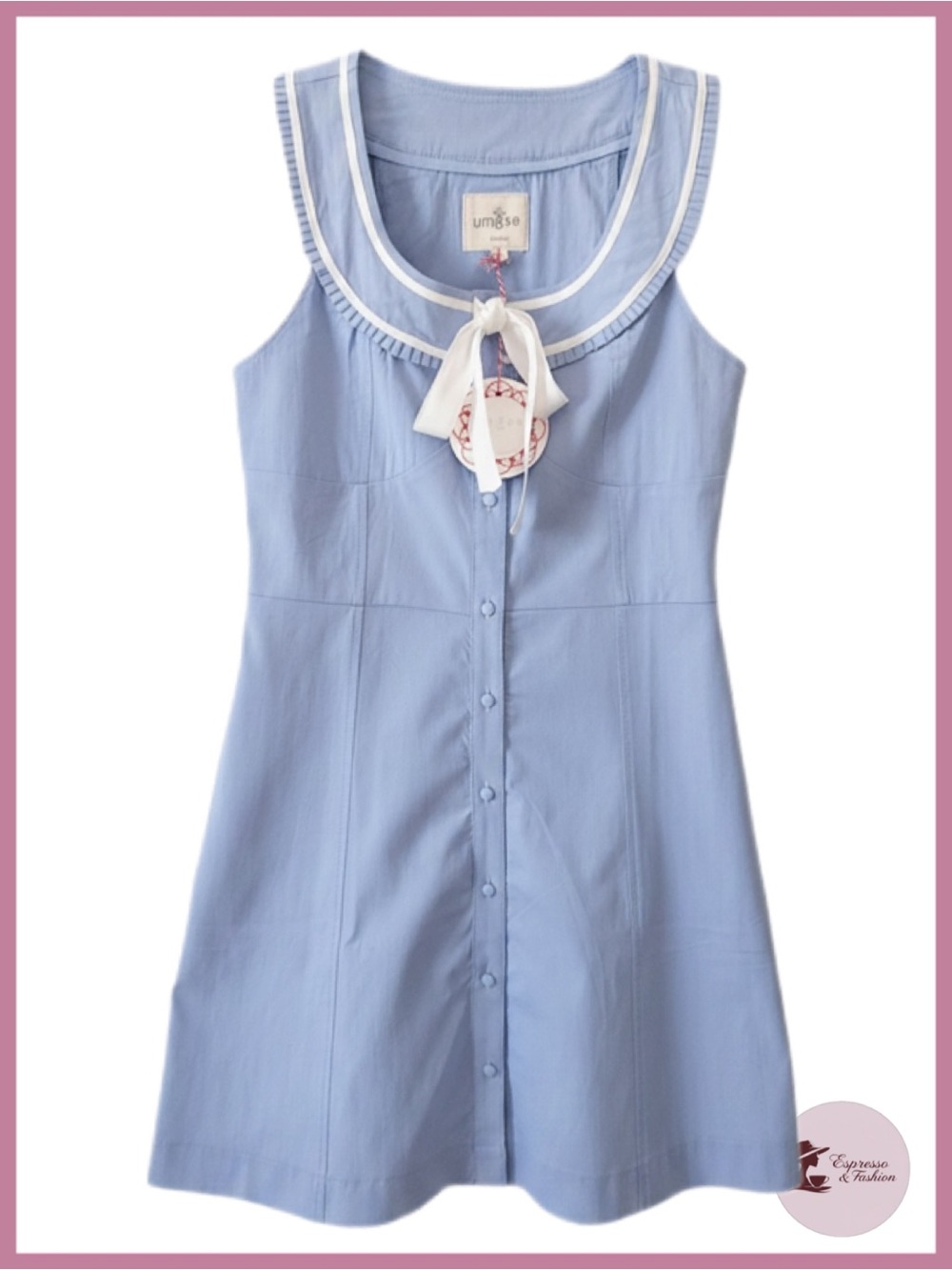 NWT Sailor Style Contrast Binding Mini Dress - Small - Picture 2 of 10